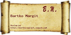 Bartko Margit névjegykártya